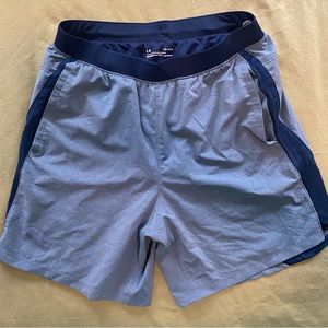 Under Armour running shorts.